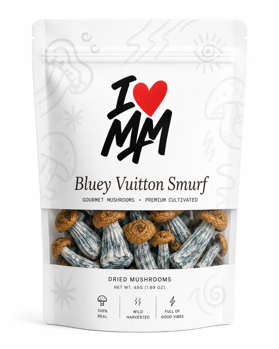 Bluey Vuitton Smurf — Dried Magic Mushrooms